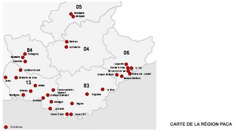 carte de la région PACA